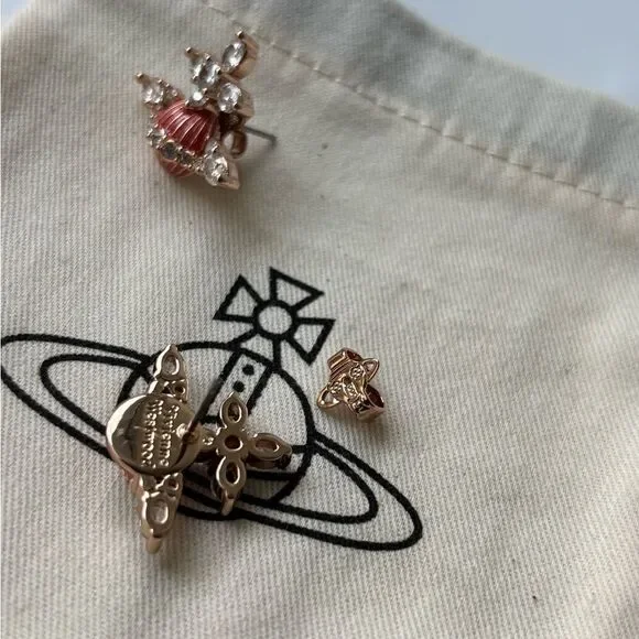 NWOT Vivienne Westwood Rose Gold Mireille Earrings - Picture 8 of 9